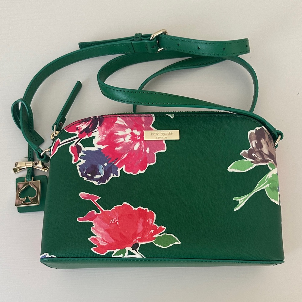 Kate Spade Green Floral Crossbody Bag